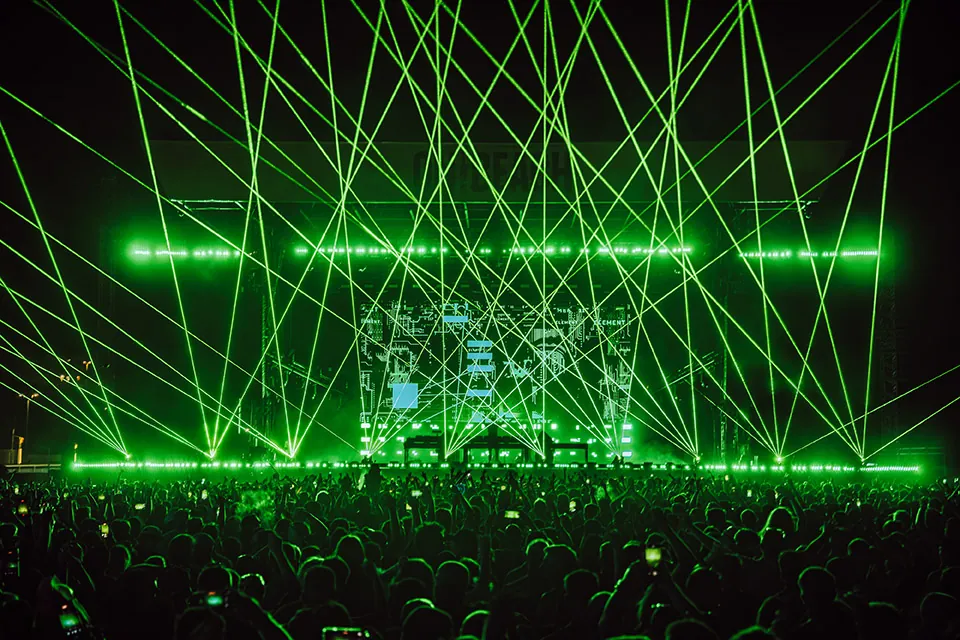 Panoramic view of On The Beach festival crowd