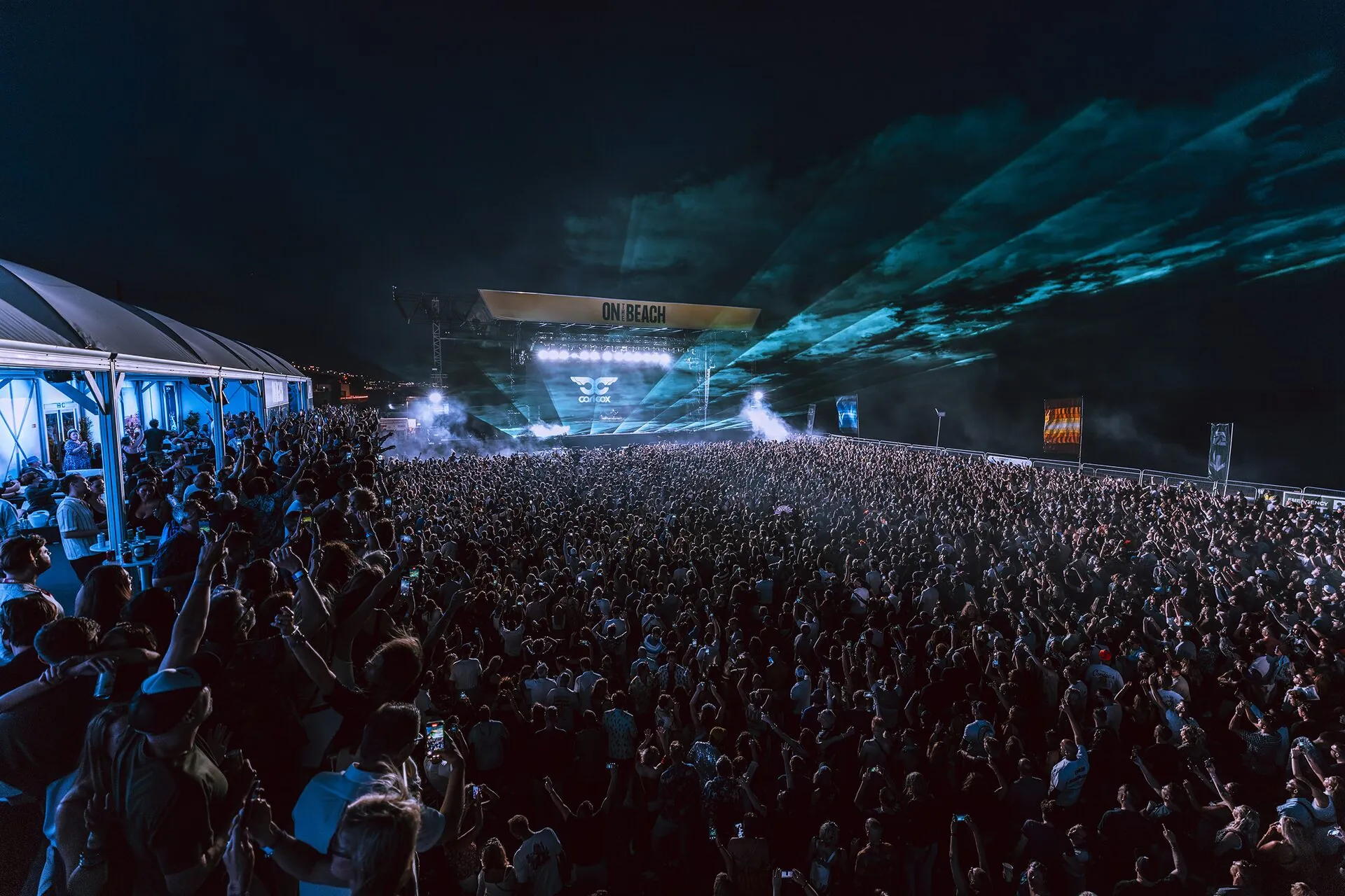 Evening skyline at On The Beach Brighton